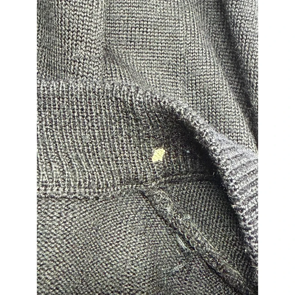 Vintage Outlander Sweater Womens Small Black Cardigan Wool Blend V-Neck Longline